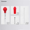 thumbnail image 3 of Turkey Baster Syringe Cooking Set, Food Grade Silicone Bulb Including Meat Marinade Injector Needle with Barbecue Basting Brush and Cleaning Brush for BBQ Grill Baking Cooking, Red, 3 of 8