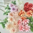 thumbnail image 3 of ievspot Artificial Flower Durable Artificial Flower Artificial Dahlia Flowers with Stem 4-head Realistic Faux Silk Flower for Vase Wedding Party Centerpiece, 3 of 8