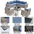 thumbnail image 4 of Ovios 9 Pieces Outdoor Patio Furniture with Swivel Rocking Chairs All Weather Wicker Patio Sectional Sofa for Balcony, 4 of 7