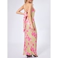 thumbnail image 5 of Women Pleated Tube Long Dress Strapless Off Shoulder Bodycon Floral Summer Beach Party Dresses, 5 of 8