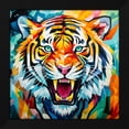 thumbnail image 2 of TEXTZEN 26x26 Black Modern Wood Framed Wall Art Titled - Eye of the Tiger, 2 of 6