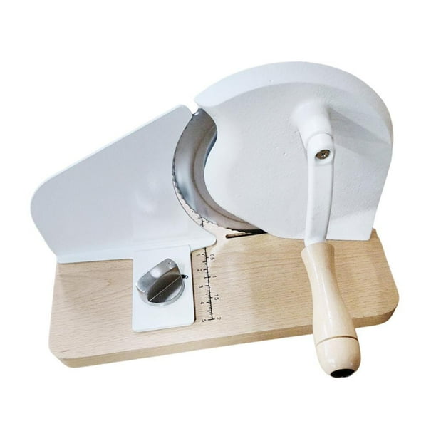 Cortadora de pan casera. Corta el pan de forma suave y uniforme. Máquina para cortar queso. Blanco