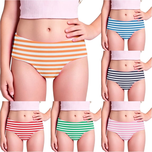 JAJAHO Girls Swimsuit Briefs Bottom Striped Printed Summer Swimwear Stretchy Soft Kids Girl Bathing Suit 2-8Y Cute Beachwear