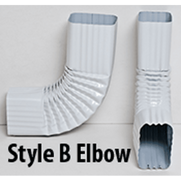 Near 90 degree Downspout Elbow Style B 2x3 White