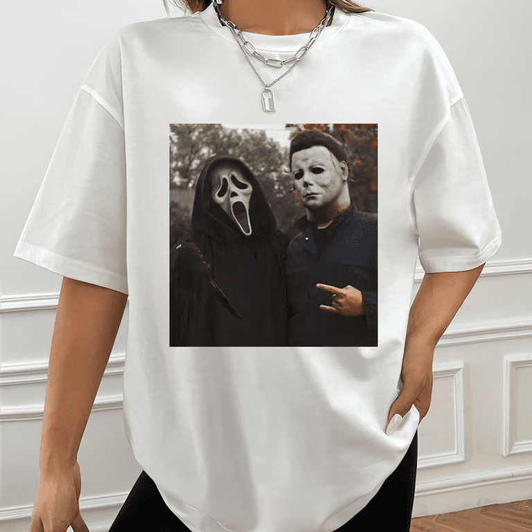 Vintage 90s Halloween Ghost face Scream Michael Myers T-Shirt