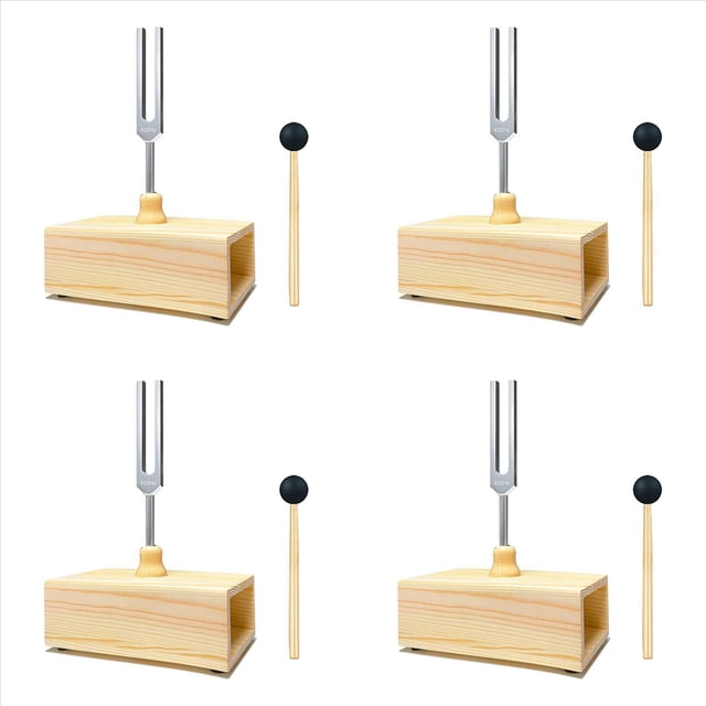 4X DipasóN de 432 Hz con Caja de Resonancia, para CuracióN con Sonido, EnseñAnza de Resonancia del DiapasóN, Pruebas de AudicióN, MeditacióN