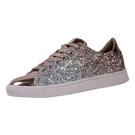 

Women s Fashion Sequins Solid Color Sneakers Nightclub Trend Wild Casual Shoes