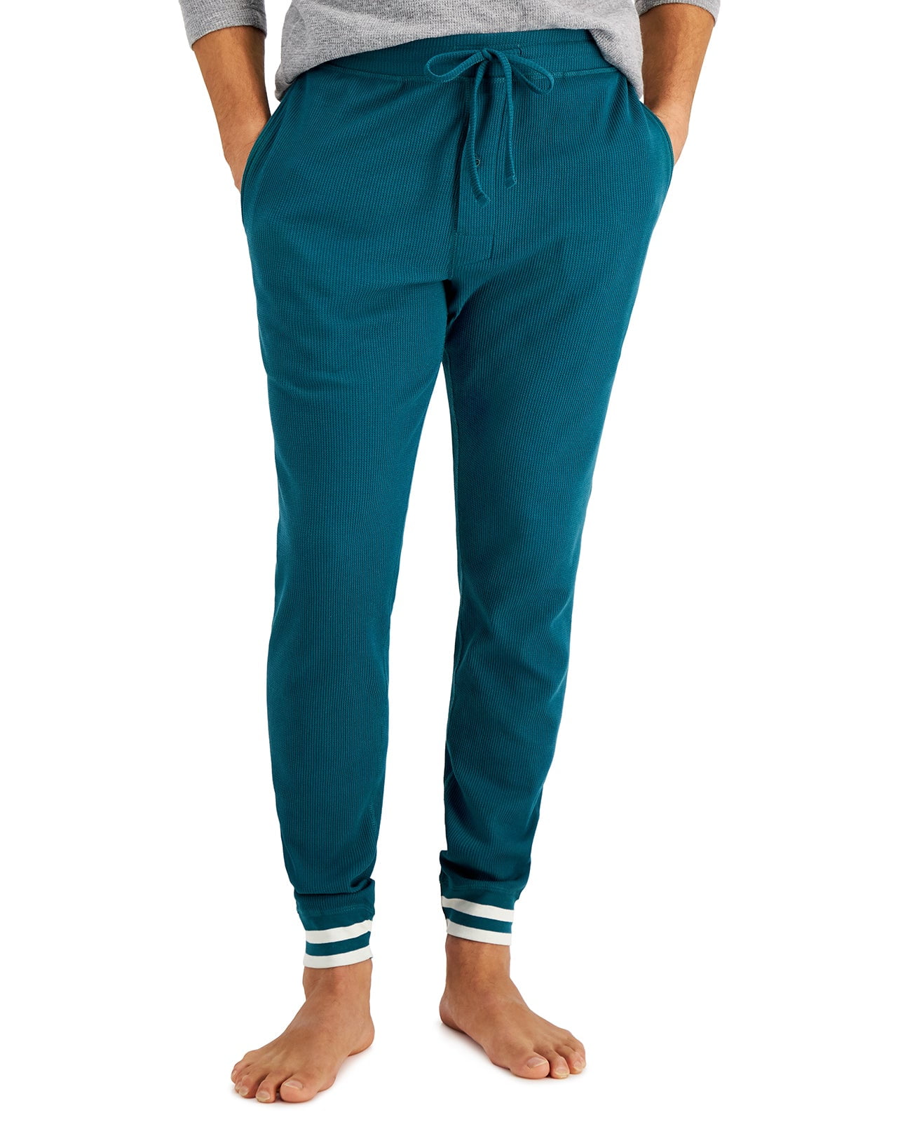 Hanes Men's Waffle Knit Sleep Jogger Pant Gen Jade, Large