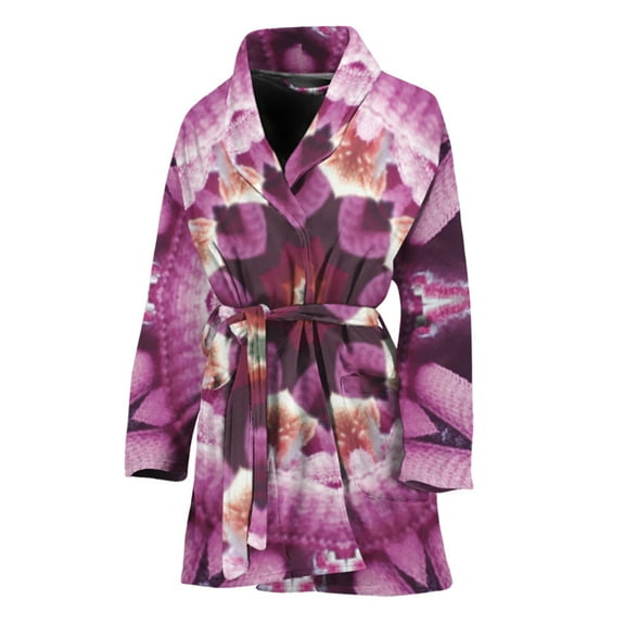 Pink Kaleidoscope Women Bathrobe One Size Univeral Fits Fashion Lightweight Plush Fleece Long Robe For Women