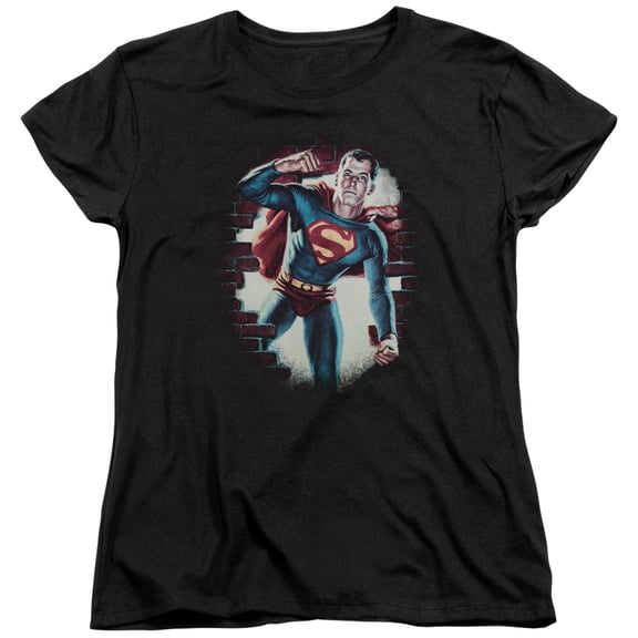 Superman Vintage Steel Women's T-Shirt Black