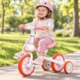 thumbnail image 3 of KORIMEFA 4 in 1 Toddler Tricycle for Ages 1-4 Boy Girl, Toddler Bike with Training wheels, Kids Trikes for Balance Training Baby Bike Infant Trike, Pink, 3 of 15
