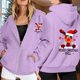 thumbnail image 2 of WILLBEST Sudadera con Capucha para Mujer, Estilo Casual, con Estampado Navideño, Cremallera, Manga Larga, Bolsillo y Cordón Ajustable Chica​​, 2 of 8