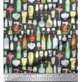 thumbnail image 1 of Soimoi Cotton Cambric Fabric Bottle,Wine & Beer Bar Print Fabric by The Yard 42 Inch Wide, 1 of 1