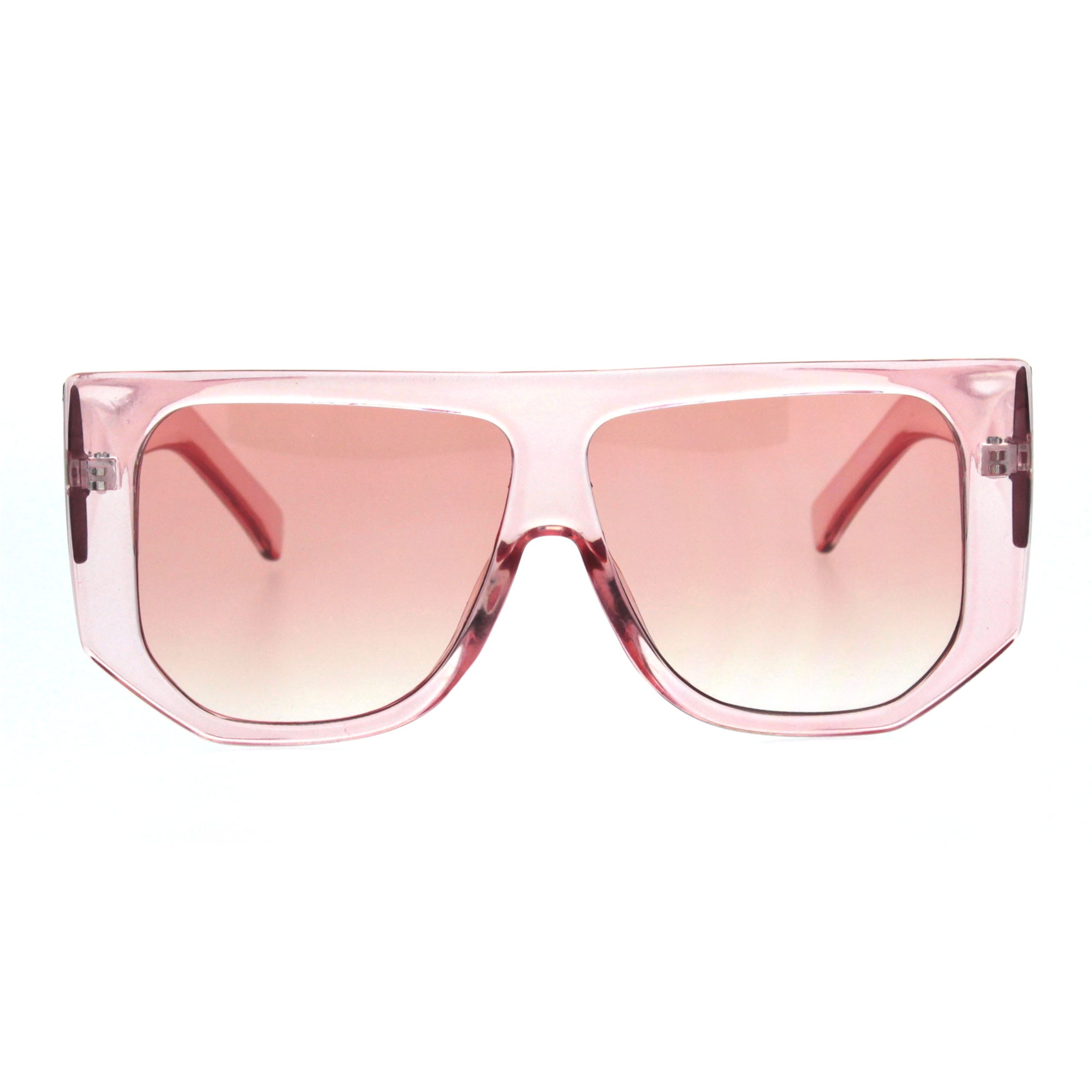 SA106 Womens Flat Top Mob Thick Plastic Mafia Retro Sunglasses Pink