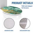 thumbnail image 5 of SEANATIVE Green Gold Marble Toilet Lid Cover Set Wear-Resistant Flannel Fabric Toilet Cover Reusable Toilet Seat Cover Protector Toilet Tank Dust Cover Bathroom Decorative Accessories, 5 of 6