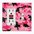 thumbnail image 1 of Metal Light Switch Plate Outlet Cover (Camo Pink Black - Single Rocker Single Toggle), 1 of 2