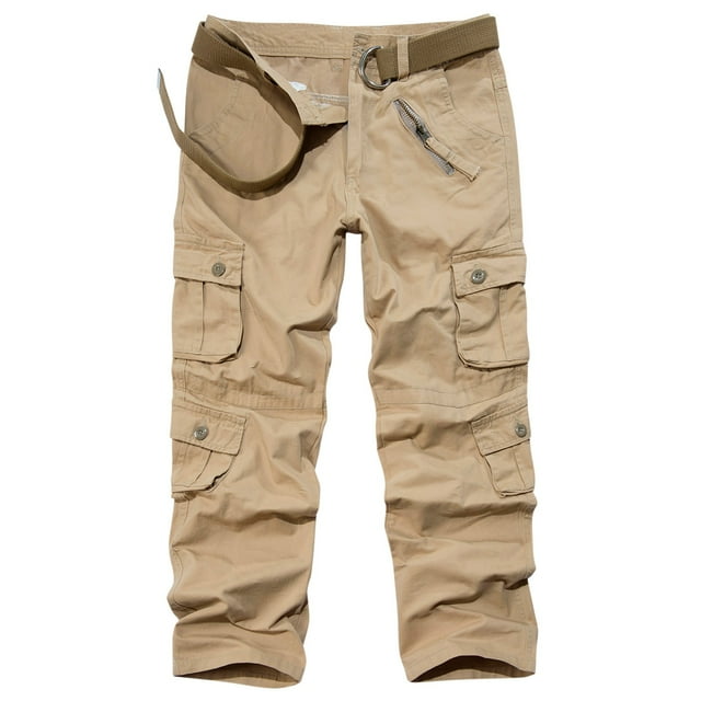 LOVZFMLL Cargo Pants for Men's Side Pockets Small Feet Tight Fitting Pants Full Length Pants