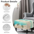 thumbnail image 6 of Xoenoiee Beach Turtle Print Ottoman Cover, Soft Knitted Jacquard Cover for Ottoman Rectangle, Living Room Storage Stool Ottoman Cover Starfish Seashell Heart Anti-Slip Footstool Protection, Large, 6 of 7