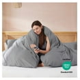 thumbnail image 3 of Grey Duvet Cover Queen Size - Soft Double Brushed Queen Duvet Cover Set, 3 Piece, with Button Closure, 1 Duvet Cover 90x90 inches and 2 Pillow Shams, 3 of 9