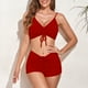 thumbnail image 4 of TFixol Traje de baño de dos piezas para mujer Conjunto de bikini ajustable con cordón acanalado, 4 of 8