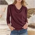 thumbnail image 2 of Mlzmgr Going out Tops for Women Loose Fitted Long Sleeve Crew Neck Pullover Womens Blouses Fall Winter Fashion, 2 of 5