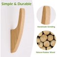 thumbnail image 2 of 4 Pack Wall Coat Hooks Wooden Wall Hooks For Hanging, 2 of 5
