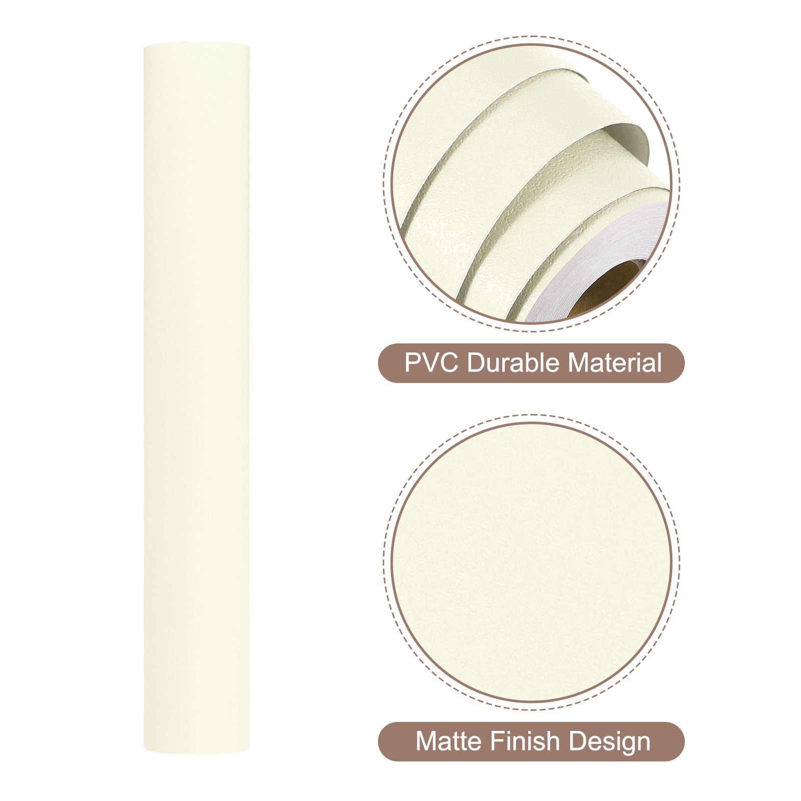 Uxcell Wallpaper Peel and Stick Wallpaper Contact Paper Solid Color Vinyl Wall Paper Cream Yellow 394"x15.7"