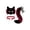 A005- Wine, variant on 3 Pack, Black Masquerade Mask, Furry Fox Mask, Fox Tail Accessory and Bell Choker Set, Halloween Accessories for Masquerade Parties, Events, Black
