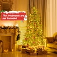 thumbnail image 4 of Topbuy 6.5 FT Artificial Cypress Christmas Tree Pre-lit Hinged Xmas Tree with 430 Warm White LED Lights 470 Highly Simulated Branch Tips, 4 of 9