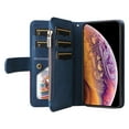 thumbnail image 3 of Multifunctional Case for iPhone XS Max,[RFID Blocking] 9 Credit Cards Holder with Wrist Strap, Premium PU Leather Zipper Wallet Purse Magnetic Flip Phone Cover For iPhone XS Max, Blue, 3 of 12
