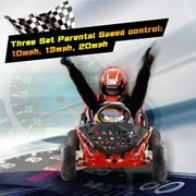Electric Go Kart, 48V Powered Ride On Car, Steel Tubular Frame, Seat Belt, 13 inch All-Terrain Tires, Parental Speed Control, Max 20 Mph (Red)