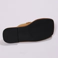 thumbnail image 5 of MLCDZ Women's Flat Sandals Fashion Square Open Toe Slide Dressy Sandals for Woman Soft Cushion Comfortable Summer Slip On Casual Walking Outdoor Rubber Sole Brown 41, 5 of 9
