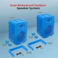 thumbnail image 3 of Pyle 300 Watt Bluetooth Indoor Outdoor Speakers Pair - Dual Waterproof 4 2-Way Full Range Speaker System w/ 1/2 High Compliance Polymer Tweeter  Home, Boat, Marine, Deck, Patio, Poolside Blue, 3 of 7