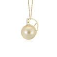 thumbnail image 2 of ANGARA Golden South Sea Cultured Pearl and Trio Diamond Pendant in 14K Yellow Gold for Women | June Birthstone, Birthday, Anniversary, Jewelry Gift for Women | Pearl Necklace, 2 of 7