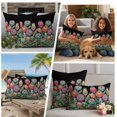 thumbnail image 5 of Boho Tulip Flower Outdoor Waterproof Pillow Covers, Spring Watercolor Abstract Floral Plant Decorative Square Throw Pillowcase Sofa Cushion Sham for Patio/Couch/Chair, 24"x24" 2 Pack, 5 of 8