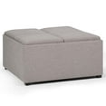 thumbnail image 2 of Pemberley Row Solid Wood Cloud Gray Ottoman Square Multi-functional 35" Unassembled, 2 of 7