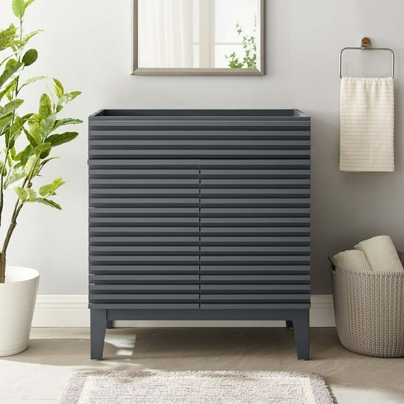 Modway Render 30" Bathroom Vanity Cabinet (Sink Basin Not Included) in Gray