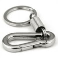 thumbnail image 3 of 4X Sturdy Carabiner Key Chain Key Ring Polished Key Chain Spring Key Chain Business Waist Key Chain, Silver, 3 of 5