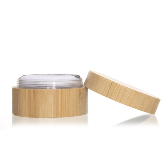 ACDANC 30 Ml Bamboo Empty Dusting Powder Jar with Sifter Lids and Puff, Loose Powder Container for Body and Face Makeup, Travel Box Compact Case Holder for Women