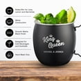 thumbnail image 5 of PERSONALIZED Round Custom Family Name Classic Moscow Mule Mug with Engraved Design and Sturdy Handle Rolled Rim, Smooth Black Finish 16 oz, Set of 4, King and Queen, 5 of 9