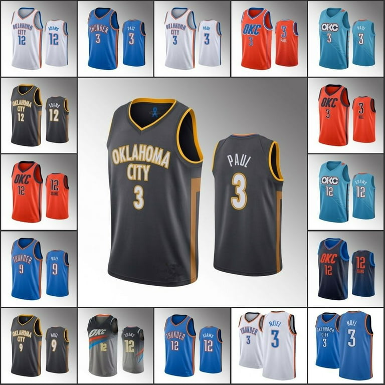NBA_ Jersey Oklahoma''City''Thunder''Men Steven Adams Paul George Dennis  Schroder Gray Custom Jersey 
