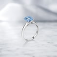 thumbnail image 4 of Gem Stone King 10K White Gold Fancy Blue Zirconia Engagement Ring for Women | 2.62 Cttw | Octagon 9X7MM | Gemstone Birthstone | Size 5, 4 of 4
