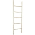 thumbnail image 5 of DecMode 20" x 59" Light Brown Teak Wood Handmade 5 Rack Ladder, 1-Piece, 5 of 7