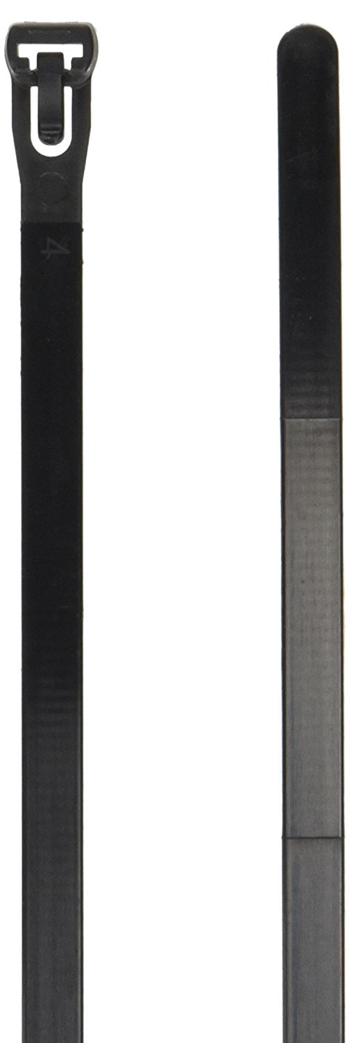 Black 100-Piece/Pack Monoprice 105801 12-Inch50LBS Releasable Cable tie