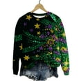 thumbnail image 4 of UTSJKR Women's Mardi Gras Sweatshirt 2026 Carnival Outfit Sweatshirts Mask Graphic Long Sleeve Crew Neck Pullover Tops Multicolor XXL, 4 of 6