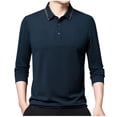 thumbnail image 2 of Blusa y camisa de manga larga con cuello vuelto para hombre, pijama deportivo para el hogar, camiseta de color liso, blusa deportiva de poliéster para hombre, 2 of 7