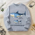 thumbnail image 4 of WhouRiu Toddler Boys Tshirts Long Sleeve Shark Print Casual T Shirt Children Comfy Soft Tee Clothes Gray,Sizes 3-4, 4 of 8