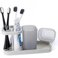 thumbnail image 4 of Portacepillos de dientes, Portacepillos de plástico de calidad con tazas, Mueble de baño 21.5 * 8.1 * 10.5cm TUNC Sencillez, 4 of 5