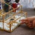 thumbnail image 3 of Organizador de maquillaje Vanity Tray Levilan, caja de cristal dorado, 3 of 9