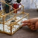 thumbnail image 3 of Organizador de maquillaje Vanity Tray Levilan, caja de cristal dorado, 3 of 9